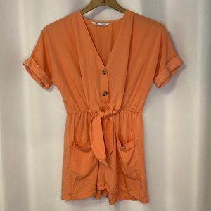 Zara Front Tie Romper Jumpsuit